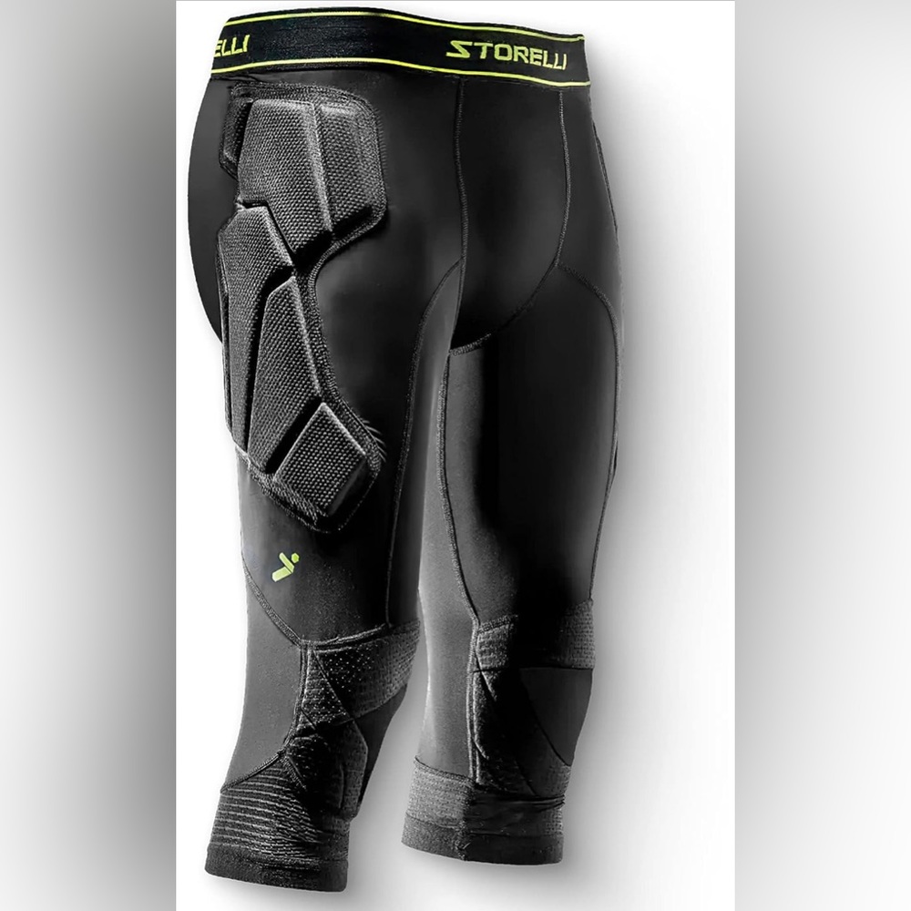Storelli Men’s BodyShield 3/4 Length Goalkeeper Leggings Padded Soccer Pants
